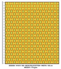 Baumwollstoff Ethno Afrika Gelb Warm Polyester Meterware "Woodstock2" ab 50 cm