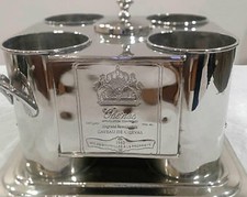 Weinkühler für 4 Flaschen im viktorianischen Stil vernickelt/versilbert