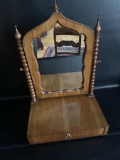 Antiker Schminktisch mit Spiegel und Schublade um 1860