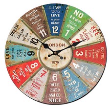 Wanduhr Vintage Glücksrad
