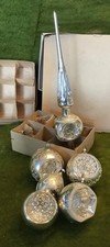 Alter Christbaumschmuck  Weihnachtsschmuck 4 Reflex Baumspitze Olive Silber 189
