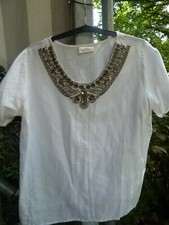 Edler Hosenanzug Leinen weiß Gr. 50 Ann Harvey *NEU*