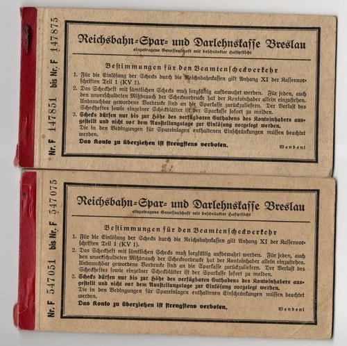 Scheckheft reichsbahn spar - reichsbahn,