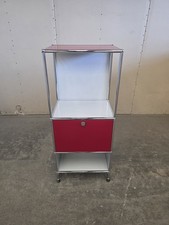 USM Haller kleiner Aktenschrank rot hellgrau chrom 52cm breit