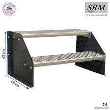 Standtreppe freistehend Treppe 2 Stufen anthrazit 60 - 160 cm Breite, 42 cm Höhe