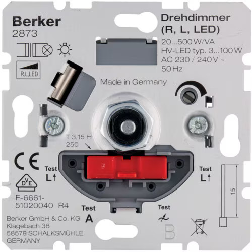 Berker 2873 drehdimmer - berker, nv