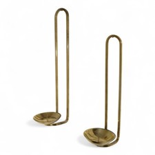 Goldene Messing Wandkerzenhalter Kugelkerzen Wandleuchter MidCentury 50er 60er