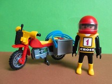 Playmobil Gelände-Motorrad Moto-Cross Bike Motorradfahrer mit Zubehör