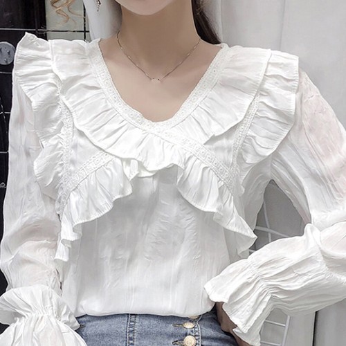 Damen rüschen bluse top - damen,