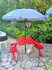 Camping-Klapptisch mit 4 Stühle Klappbarer Gartentisch aus Aluminium/Kunststoff