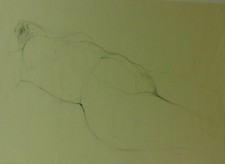 Karin Witte "Weiblicher Akt" Kreidezeichnung, monogrammiert, datiert 70