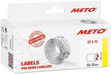 METO Etiketten für Preisauszeichner 22 x 12 mm weiß 6 Rollen à 1.000 Etiketten