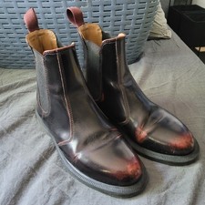 Dr. Martens Chelsea Boots Stiefeletten Leder weinrot rot schwarz Gr. 39
