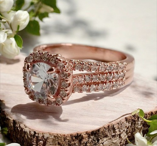 Rosegold stil damenring - ,