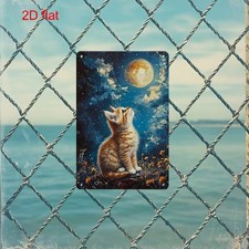 Blechschild Katze schaut zum