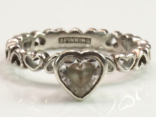 SPINNING Jewelry Damen Ring 925 Silber gereihte Herzen Gr. 51 Solitär; K87 371