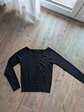 Amisu Weste -  schwarz -  Gr. S - Rundhalsausschnitt - Herzknöpfe