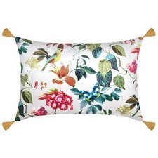 Kissen Sofakissen Couchkissen Blumenmuster Vogel wendbar bunt weiß 40x60 cm
