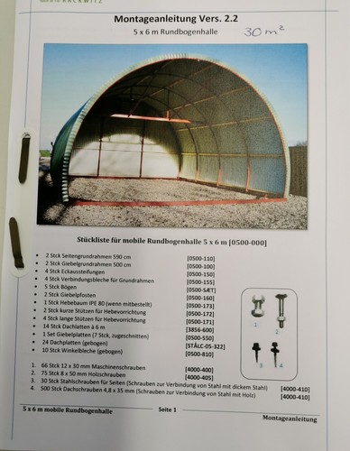 Rundbogenhalle 5x6m