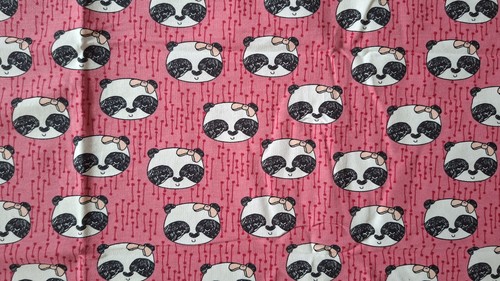 Stoff jersey pandas pink - pink, rosa