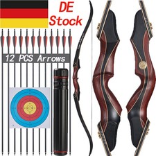 60" 25-50lbs Takedown Recurve Bogen Bogenschießen Jagdbogen Jagen Pfeil Jagd RH