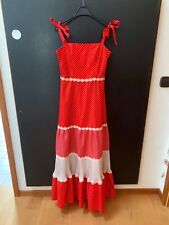 Langes Kleid mit Tuch - Kleemeier Hof - Rot/Weiß - Größe 36 - Neuwertig!