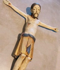Große Jesusfigur Kreuz Holz