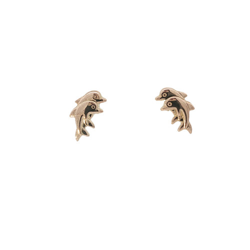 Ohrstecker delfin gelbgold - "delfin",