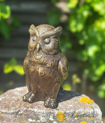Bronzefigur waldeule 16cm - bronzefigur,