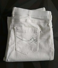 Relaxed By Toni Damen Stretch  Hose Straight Leg Gerades Bein Weiß Gr.38 Neu 