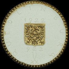 NOTGELD: 10 Mark 1922, Porzellan. 1000 JAHRE QUEDLINBURG - STADT QUEDLINBURG.