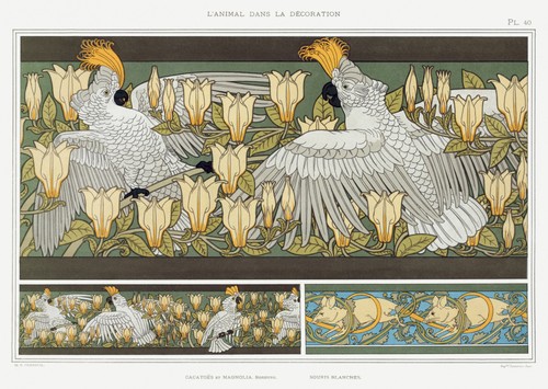 Jugendstil kakadu wandkunst - jugendstil,