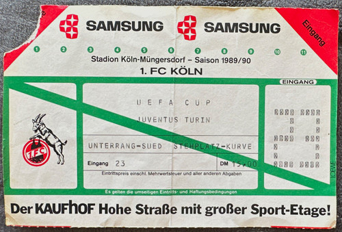 Ticket uefa cup köln - uefa, 1.