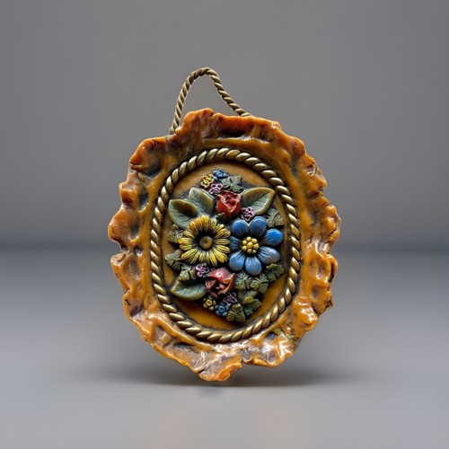 Vintage wachsbild oval - wachsbild,