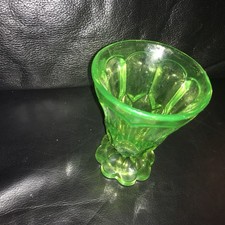 Uranglas Kelch Grün Antik Vintage 12,5cm