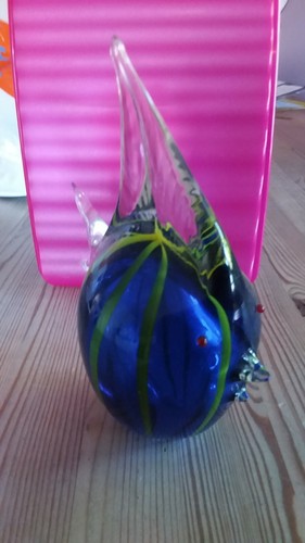Dekofigur blauer fisch aus - blauer,