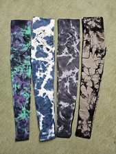 4 Damen Tie-Dye High Waist Sportleggings Yoga Fitness Lauf Leggings NEU Gr. S