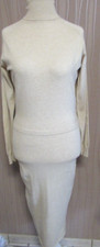 180 ST32 LASCANA Damen Strick Kleid Gr. 36 sand  Strickkleid Rollkragen Langarm