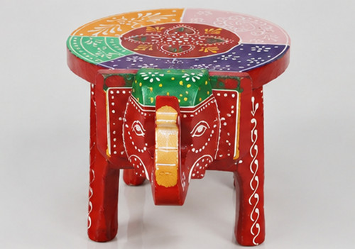 Handbemalter elefantenhocker - handbemalter,