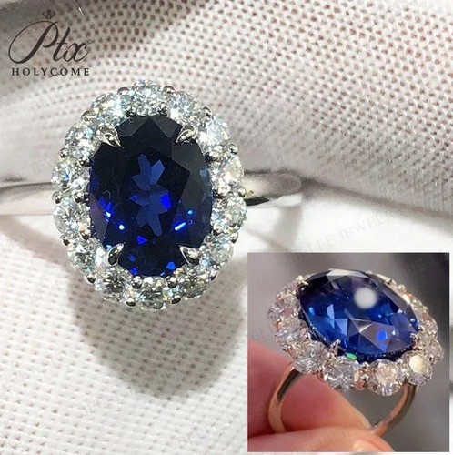 Ring oval blauer saphir - ring,