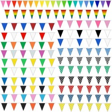 2 farbige Wimpelkette 10 m Wimpel Girlande Fahnen Fähnchen Banner Ketten Auswahl