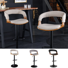 Retro Barhocker MANHATTAN FARBWAHL Walnuss Esche Holz Lehne drehbar verstellbar