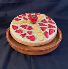 Il Pino Keramik Backform mit Deckel – 30 cm, Erdbeer-Motiv, Made in Italy