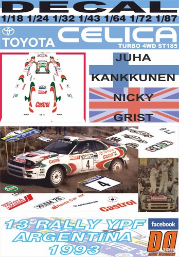 Decal toyota celica - turbo, 4wd