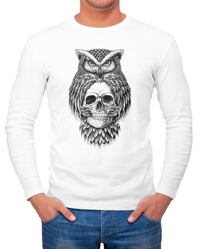 Herren long sleeve eule - herren, long-sleeve