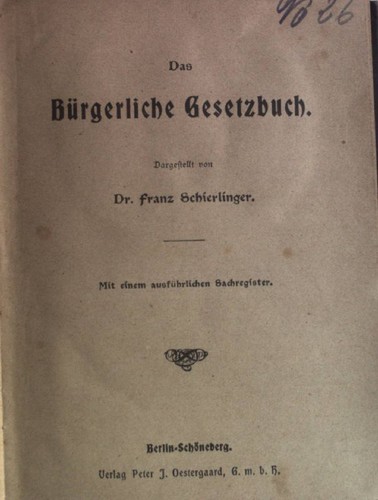 Das bürgerliche gesetzbuch - das,