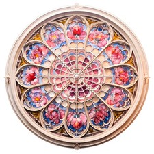 3x Sticker Stained Glass Pink