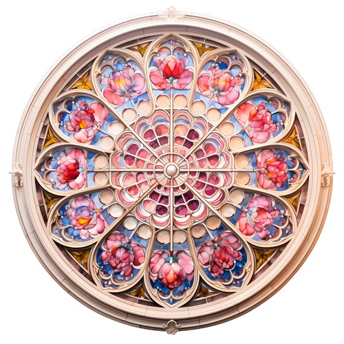 Sticker stained glass pink - 3x,