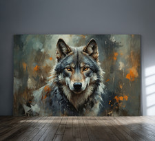 Wolf Wandbild auf Leinwand oder Poster – Tierportrait Gemälde – Nordic Deko