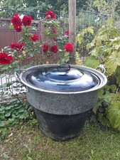 Zinkbottich " Zinktopf  " WaschKessel  Antik Topf mit Deckel Top Deko